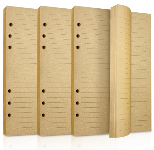 A5 Nachfüllpapier Liniertes Papier 3 Stück, 6 Löcher Ringbucheinlagen 135 Blatt 270 Seiten nachfüllbar für Notizbuch Planer Tagebuch Organizer Reisetagebuch