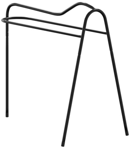vidaXL Soporte de Montura 3 Patas de pie Independiente Hierro Negro, Soporte para Silla de Montar, Soporte de Montura, Estante para Mantas para sillas de Montar