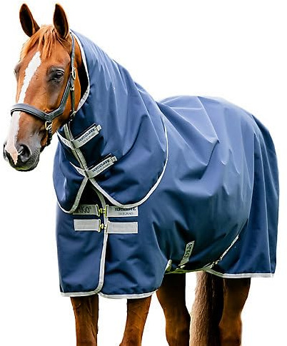 Horseware Amigo Ripstop 900D Lite Plus Halsteil 0g Turnout Decke Navy/Titanium Grey Deckengröße:160 cm / 7´0