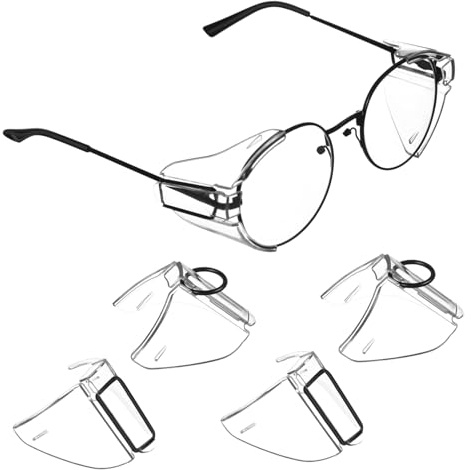 CTIRCHIU Copriocchiali Protettivi in Pc Protezione Laterale 2 Paia per Occhiali da Sole e Protettivi Resistente Urti Sicurezza per Occhi