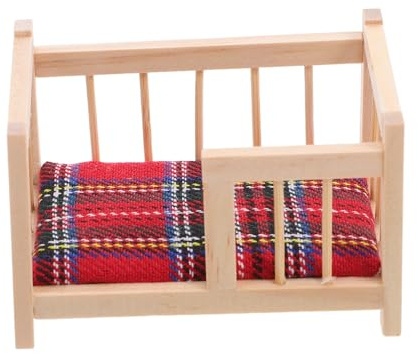 UPKOCH Letto a Culla in Miniatura Per Casa Delle Bambole, Accessorio Decorativo in Legno, Riproduzione Realistica Per Giochi Di Finzione e Decorazioni Fai Da Te Per Ragazzo Ragazza