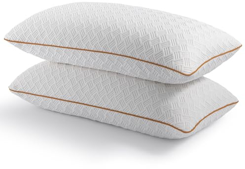Twirest Shredded Memory Foam 2 Pack Pillow,Soft Hypoallergenic Dust Mite Resistant,Alleviate Neck Pain Hotel Pillow(48 * 74CM)