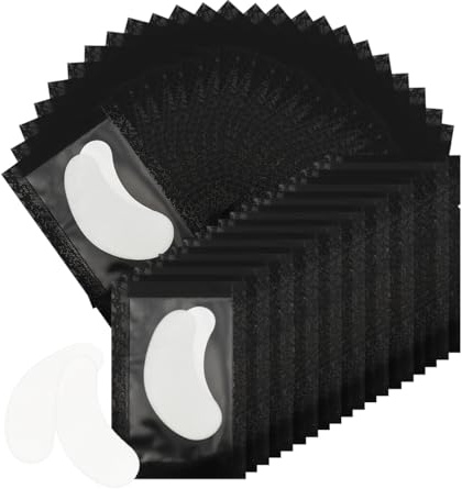 Auptiz 60 Pares Almohadillas para Extensiones de Pestañas, Parches Ojos Extension de Pestañas, Eye Gel Pads, Almohadillas Gel Debajo Ojos para el Injerto de Pestañas (Negro)