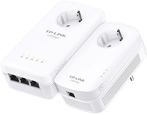 TP-Link TL-WPA8630P Kit AV1200 - Adaptador de Red Wi-Fi AC1200 Gigabit Powerline (Clones WiFi, MU-MIMO, Control de Aplicaciones, 4 Puertos Gigabit, Enchufe, Compatible con Otros adaptadores)