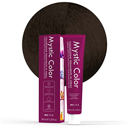 Mystic Color - Colore Castano Scuro 3 - Tinta per Capelli - Colorazione Professionale in Crema a Lunga Durata - Con Cheratina Idrolizzata, Olio di Argan e Calendula - 100 ml