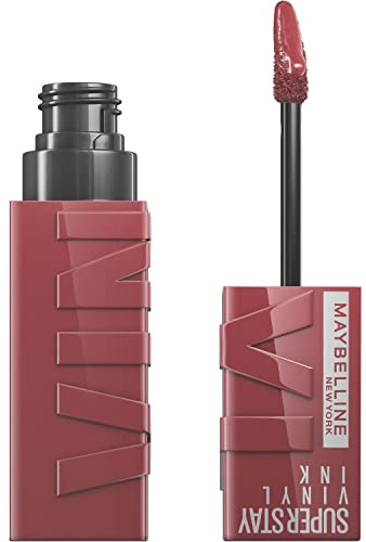 Maybelline Super Stay Vinyl Ink Longwear No-Budge Liquid Lipcolor Makeup, Highly Pigmented Color and Instant Shine, Witty, Mauve Nude Lipstick, 0.14 fl oz, 1 Count