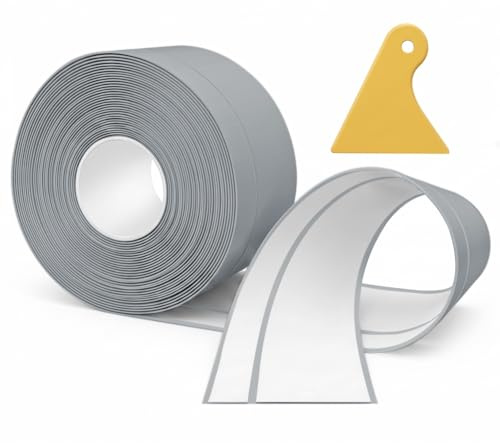 Mjuk golvlist självhäftande, 12 m PVC köksändlist 50 x 20 mm, golvlist självhäftande för kök och badrum 5 x 2 grå
