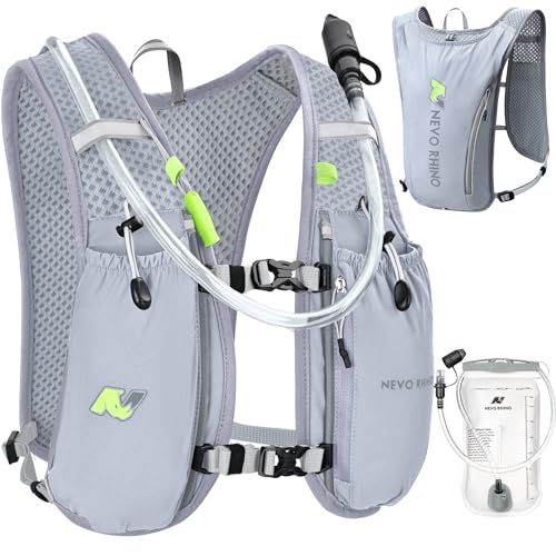 N NEVO RHINO Running Vest,Hydration Vest 5L with 1.5L Water Bladder,Lightweight Hydration Pack Water Backpack for Hiking Race