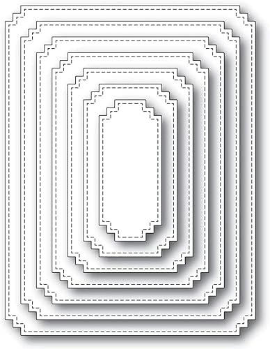 Nesting Frame Stitched Rectangle Metal Cutting Dies for Card Making, Cut Stencils for DIY Scrapbooking Photo Album Paper Decorative Craft for Greeting Cards Invitation Gift Punch Stencil Die-Cutting
