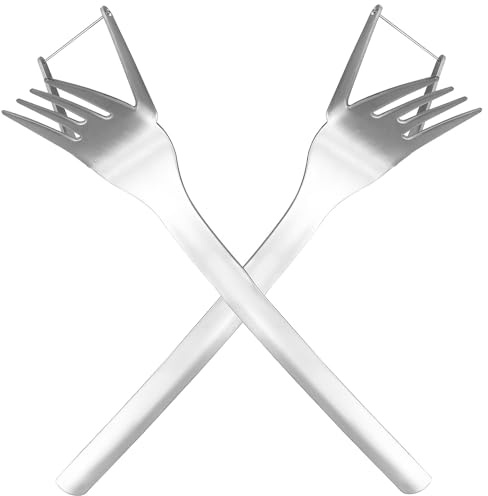 VANZACK 2 pezzi Utensili Anguria in Acciaio Resistente Forchette per Frutta Multifunzionali Leggere e Compatte per Casa Picnic e Feste Taglio Rapido e Pulito senza Sporcare le Mani