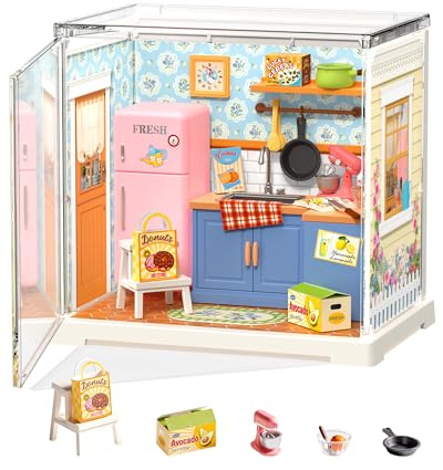 Rolife Super Creator Mini Series, DIY Plastic Miniature Kits Retail Store Series, Mini Model House Building Set for Teens Aged 14+, DIY Crafts/Hobbies for Adults (Homely Baking Kitchen)