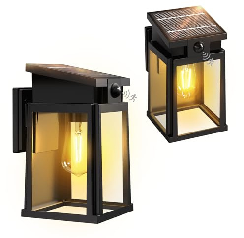 GOODEA 2 Pack Solar Wall Lights Outdoor Motion Sensor 2500 mAh, 23cm, IP65