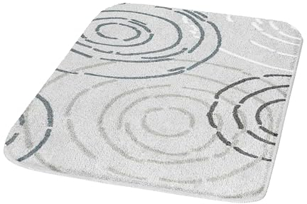 Kleine Wolke 4004478225671 Splash Badteppich Polyacryl grau/weiß, grau/weiß, 60 x 90 cm