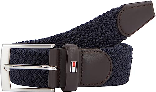 Tommy Hilfiger Herren Gürtel New Adan Belt 3,5 cm Stoffgürtel, Blau (Sky Captain), 80 cm
