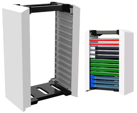 Queen.Y P 5 Premium Game Storage Tower Stand Game Disc Box Storage Rack 12 Games Disc Holder Storage Shelf per Ps5 Game Discs