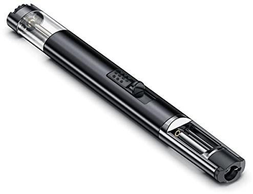 JOPOO Jet Lighter Windproof Gas Refillable Butane Long Torch Lighter Reach for Smoking Candle Cookers Stove BBQ (Sold Without Gas)