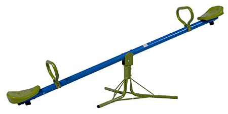 Sandora 40215 Kinder - Wippe + mit 360° Rotation XSS002-50kg Gewicht pro Seite mit Boden - Anker für Spaß im eigenen Garten blau/grün