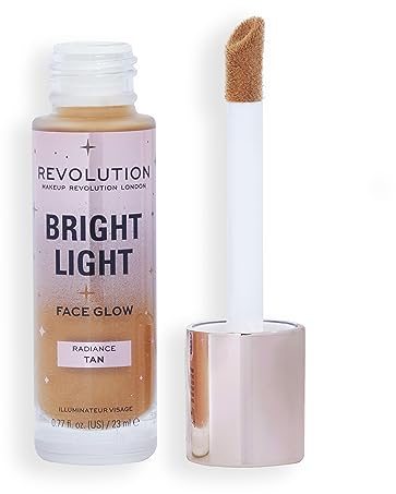Revolution Bright Light Face Glow, Aufhellende Hauttönung, Strahlender Teint, Radiance Tan