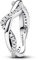 PANDORA Timeless Funkelnde Verschlungene Welle Ring aus Sterling Silber mit Cubic Zirkonia, Größe 52, 193098C01-58