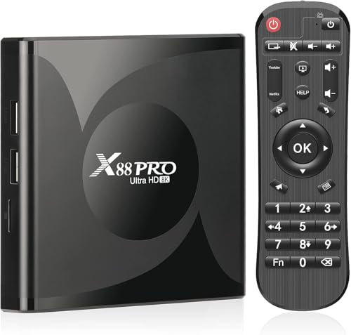 Android TV Box X88 Pro Lecteur multimédia 4Go/32Go boitier Android TV Android 13.0 RK3528 Quad-Core Cortex-A53 Box Android TV Support 8k WiFi 6 Smart TV Box