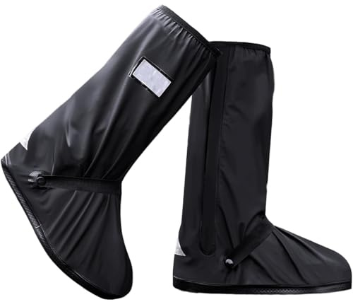 IKOPFLN 1 PCS Couvre Chaussure Impermeable, Protection Pluie, Surchaussures Impermeables, Couvre-Chaussures Imperméables Réutilisables, Antidérapants pour Pluie (Tout Noir, L)