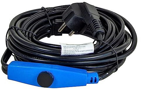 horizont Frostschutz Heizkabel mit Thermostat 5 m, ideal für Wasserleitung oder als Pflanzenheizung, wasserdichte Begleitheizung, Dachrinnenheizung selbstregulierend, Rohrbegleitheizung 230 V