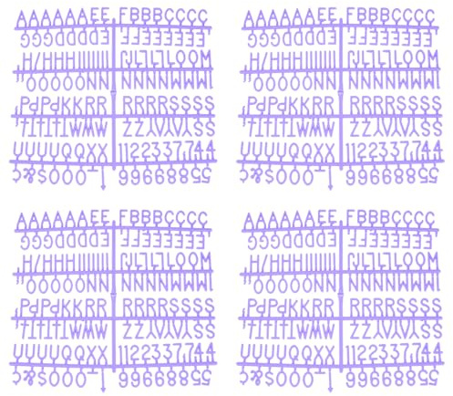 PATIKIL Letras de Tablero de Letras de 3/4 de Pulgada, 7 Piezas 1029 Letras de Fieltro para Tableros de Letras Universales para Tablero de Mensajes de Plástico Cambiable, Morado