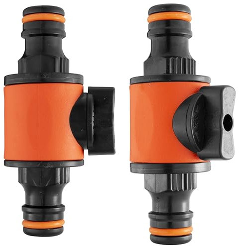 Premium 1/2 Garden Hose In-Line Shut Off Valve Connector – Durable Tap Fitting for Efficient Water Control, Leak-Proof, Quick Connect for Outdoor Irrigation Systems (1, Black)