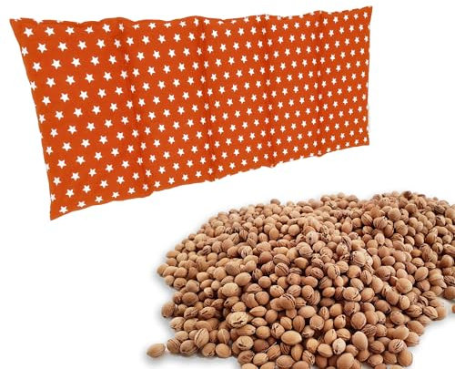 Edel Living Großes Kirschkernkissen - Entspannungskissen - Heizkissen für Mikrowelle (Wärmekissen) - langes Relaxkissen - Kirschkern-Kissen (orange)
