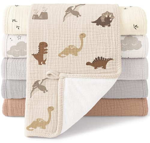 Bearmoss Moltontücher Baby 100% Baumwolle Weiche Spucktücher Baby,Saugstark Mulltücher 6er Pack 50x25 cm für Jungen Mädchen (Aprikosen)