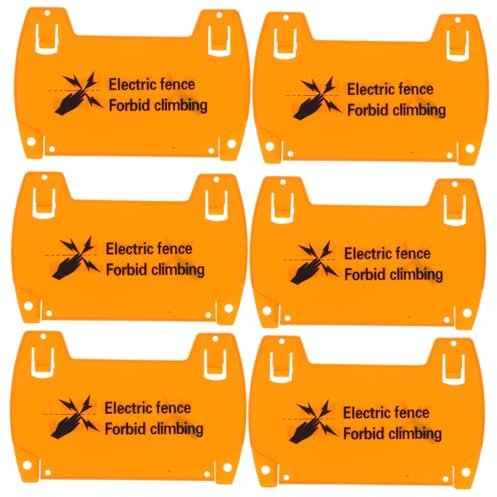 CIYODO 6 pièces Lot de Panneaux Avertissement Clôture Électrique Plastique Signalisation Sécurité Haute Visibilité pour Piquet et Barrière