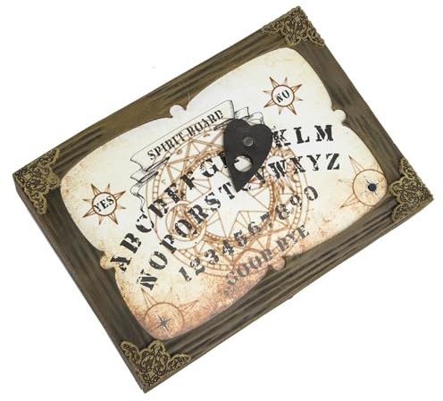 My Other Me - Cuadro ouija blanco con movimiento, luz y sonido de 31 x 22 x 8 cm con pilas 3 x AAA incluidas. Un detalle inquietante para ambientar tus noches de terror