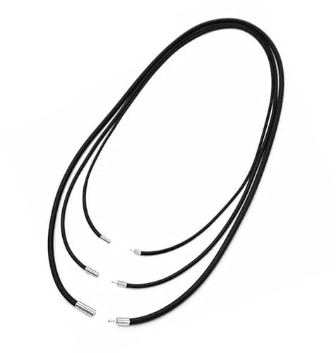 Set de Cordons en Cuir Vaniika, 3PCS Noir 45 cm, 50 cm, 70 cm Cordons en Cuir pour Colliers pour Hommes & Femmes, Cordon Ajustable avec Boucle en Métal pour la Fabrication de Bijoux DIY Toutes les