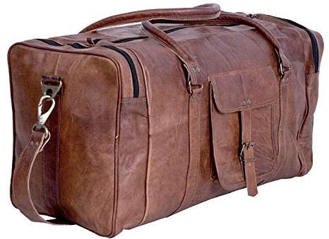 21 Inch Vintage Leather Duffel Travel Gym Sports Overnight Weekend Duffle Bags for men and women