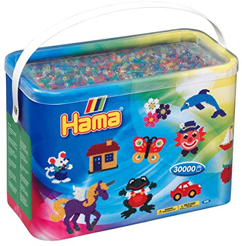 Hama - 208-53 - Craft - Midi Barrel - 30000 Beads - Mixed - Transparent