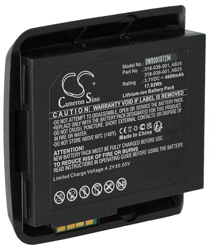 VARIATION vhbw Li-Ion batteri 1950 mAh (3,7 V) för mobiltelefon scanner Intermec CN50 som AB24, 318-038-001. Akku 4600mAh