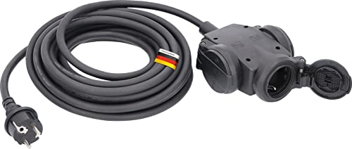 as - Schwabe 3-Fach Verteilersteckdose 230 V / 16 A – Vollgummi Stromverteiler, mit 5 m Schwerer Gummischlauchleitung H07RN-F 3G2,5 – Mehrfach-Verteilersteckdose – IP44 – Made in Germany, 60445