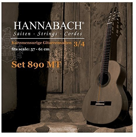 Hannabach Klassikgitarrensaiten Serie 890 MT für 3/4 Kindergitarre Mensur: 57-61 cm - Satz mit 2 G-Saiten - 890MT 3/4