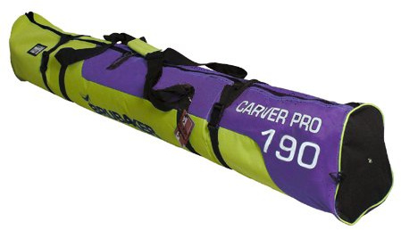 BRUBAKER 'Carver Pro 2.0' Padded Ski Bag Yellowgreen Purple 190 cm / 74 3/4