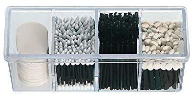 4-Compartment Makeup Organizer and Storage: Transparent Multi-Functional Bathroom Closet Storage with 4 Trays and Clear Lid for Cosmetics, Cotton Balls or Sponges