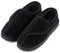 LongBay Men's Diabetic Wide Fit Memory Foam Slippers Comfy Warm Plush Fleece Arthritis Edema Swollen House Black 10UK