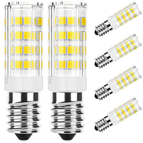 DiCUNO E14 LED-lampa 4W (40W halogenekvivalent), 400LM, Kallvit 6000K, 220-240V, Majskolv Led majslampa, Inte dimbar, kylskåpslampa/vägglampa/bordslampa, 6-pack