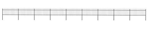 vidaXL Recinzione da Giardino con Punta a Lancia in Acciaio 1603,5x80 cm Nero