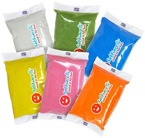Sabbiarelli Sand-it For Fun – Maxi Refill Light – 6 Maxi Bolsas de 350g c/u de Arena de Colores para Sand Art 100% Made in Italy | Colores Claros | Arena de Mármol Certificada | Creatividad