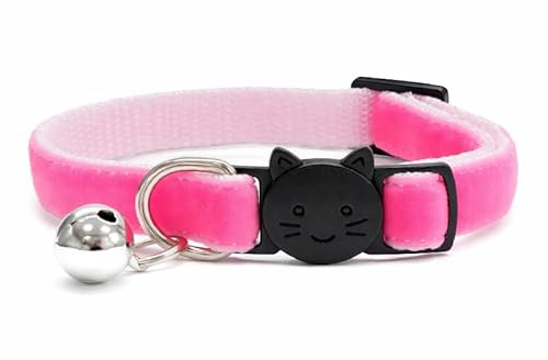 ZACAL Sammet katt/kattunge halsband – säker snabb frigöringskrage | justerbar för att passa de flesta inhemska katter/kattungar (välj lämplig storlek)