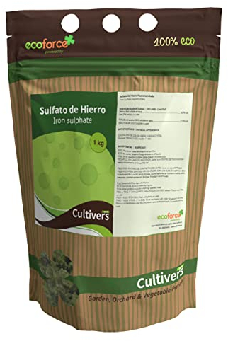 CULTIVERS Sulfate De Fer Heptahydraté 1 Kg Pour Une Utilisation Multiple Dans La Maison Et Le Jardin. L'engrais Naturel Pour Plantes Fournit Du Fer Et Réduit Le Ph Du Sol.