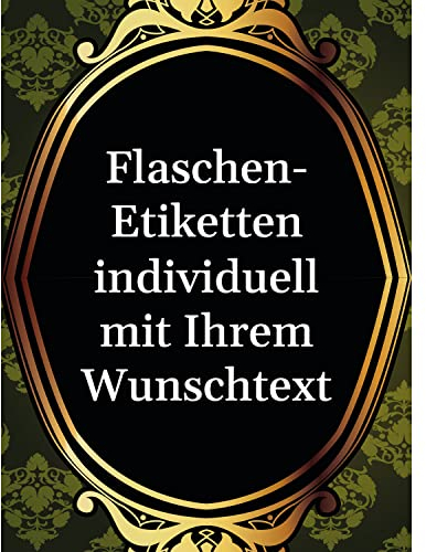 Flaschenetiketten mit Text personalisiert - 8 Etiketten Wein & Sekt Flaschen | Premium Flaschen-Aufkleber selber gestalten – Hochzeit, Geburtstag, Weihnachten, Geschenk Sticker – VIP schwarz Gold-Look