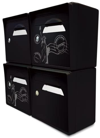 Pack de 4 boîtes aux Lettres murales - 2X New York - 2X Noir Intense