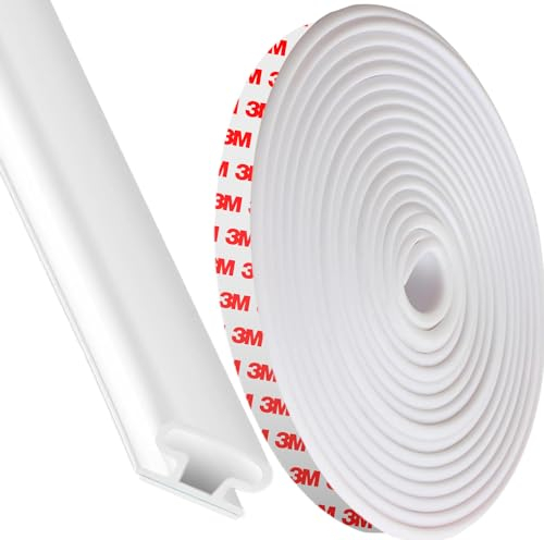 Dpm Tapes - Guarnizione in gomma antispiffero con adesivo forte, per porte e finestre: isolamento acustico, profilo a D, striscia protettiva contro le fessure, antipolvere - 6 metri - (Bianco)