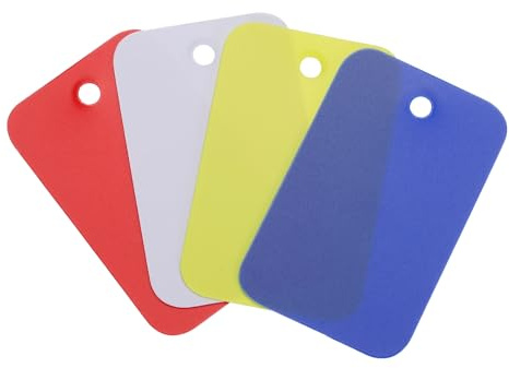 QUARKZMAN Transportetiketter 2,5 x 4 cm plast med vakuum öljetter 100 st | Etiketter för produktidentifiering, ventilmärkning, utomhusmärkning, vattentät, flerfärgad
